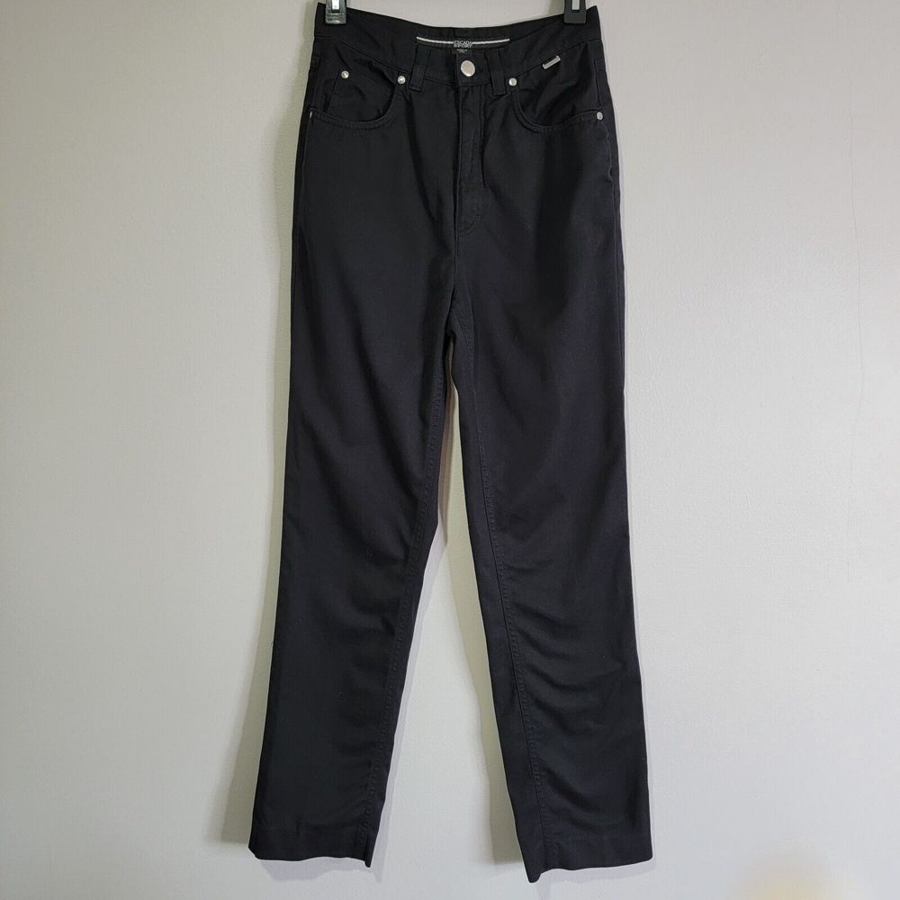 Escada Sport High Rise Pleated Pants Black Straight Size 34 Cotton‎
